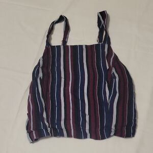 Hollister Blue and Red Striped Crop Tank Top